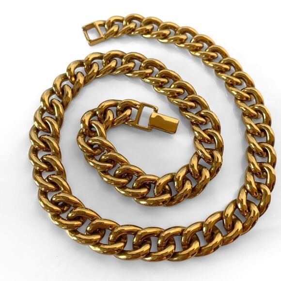 Vintage Napier Chunky Gold Chain Necklace - Picture 3 of 5